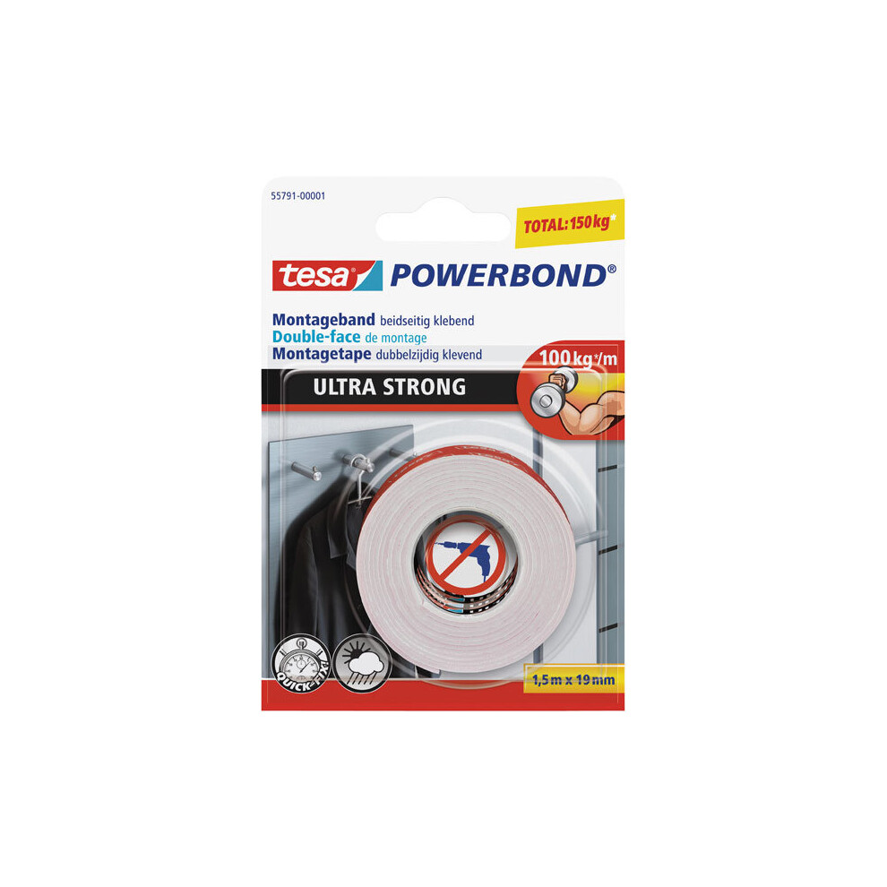 1 Pack - Tesaâ® 55791 Powerbond Ultra Strong Mounting Tape 19Mm X 1.5M 4042448217356