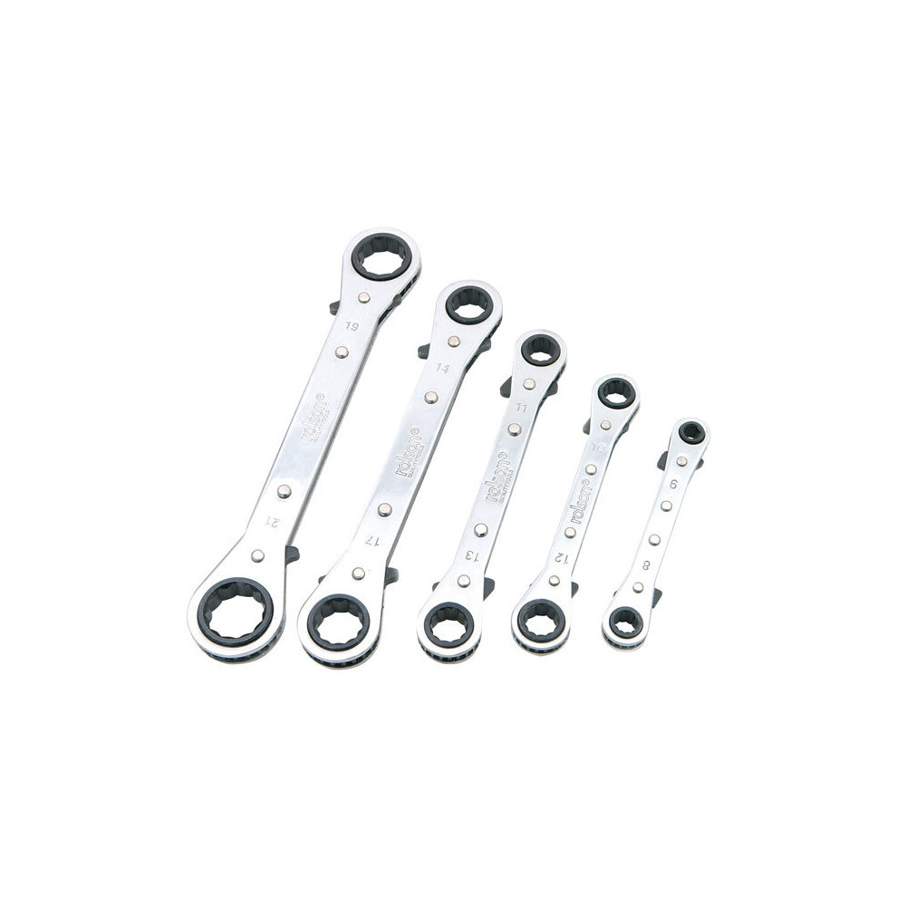 1 Pack - Rolson 46905 5pc Ratchet Ring Spanner Set