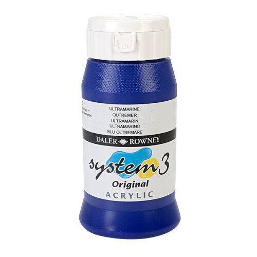 1 Pack - Daler Rowney System 3 Acrylic Paint Ultramarine (500ml)