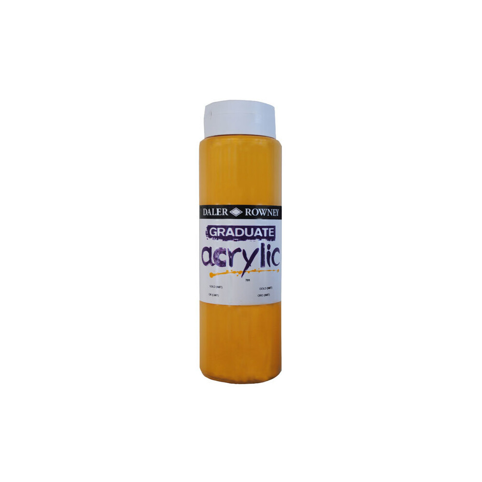 1 Pack - Daler Rowney 123500701 Graduate Acrylic Paint 500ml Gold Imitation