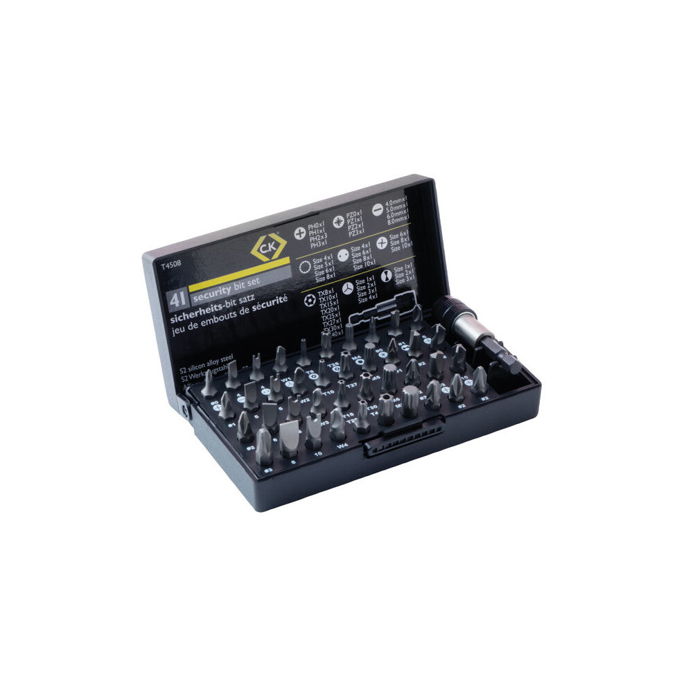 1 Pack - CK Tools T4508 Security Screwdriver Bit Set (25mm) 41 Piece Set