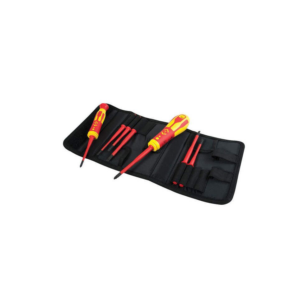 1 Pack - CK Tools T4925 1000V VDE Interchangeable Slim Bladed Screwdriver Set