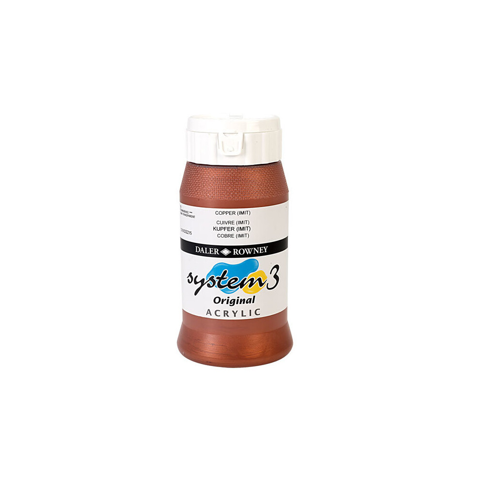 1 Pack - Daler Rowney System 3 Acrylic Paint Copper (500ml)