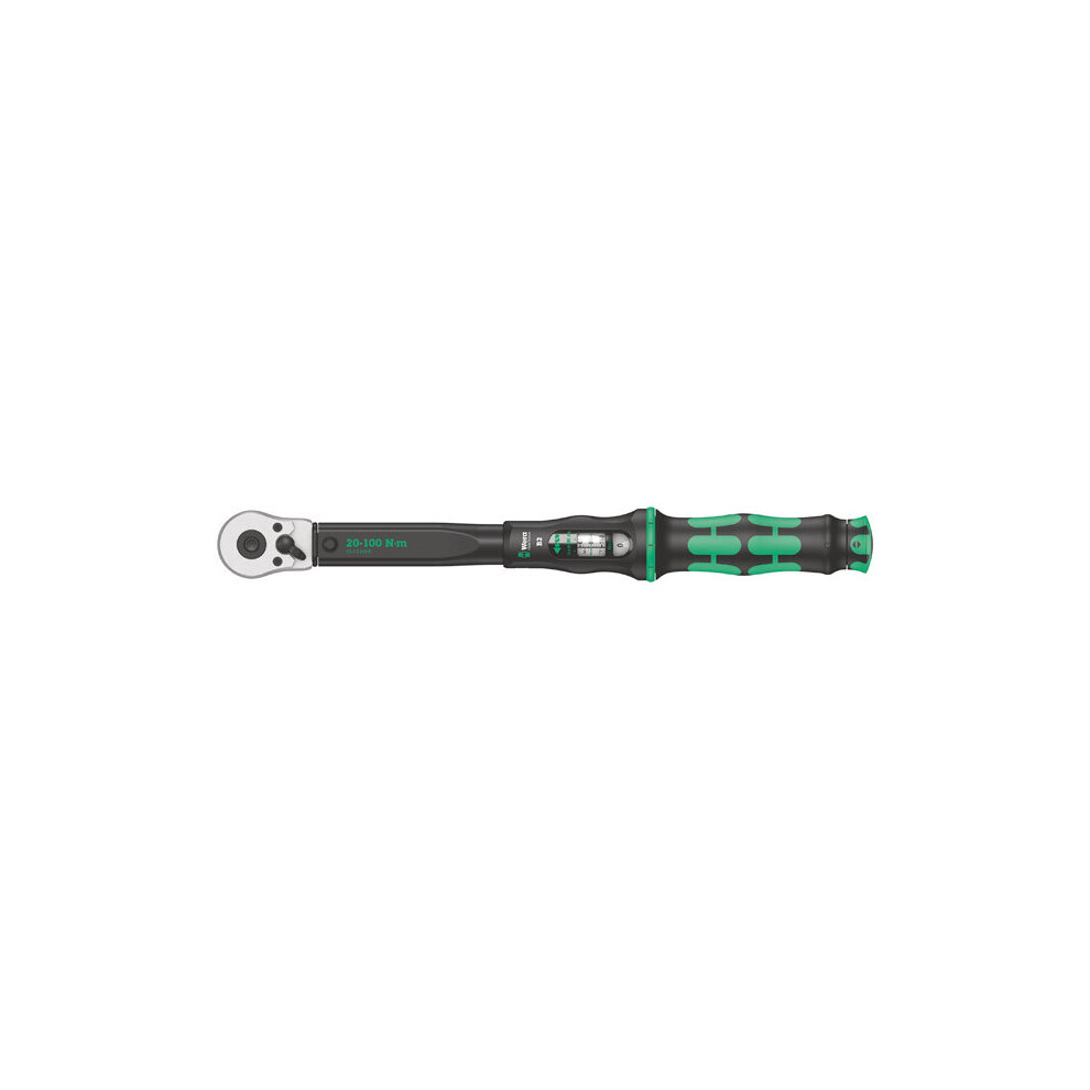 1 Pack - Wera 05075611001 Click Torque B 2 Adjustable Torque Wrench 3/8" Sq Dr 20-100Nm