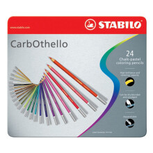 1 Pack STABILO Carbothello Chalk Pastel Pencils, 24 Shades - Tinned Art Set