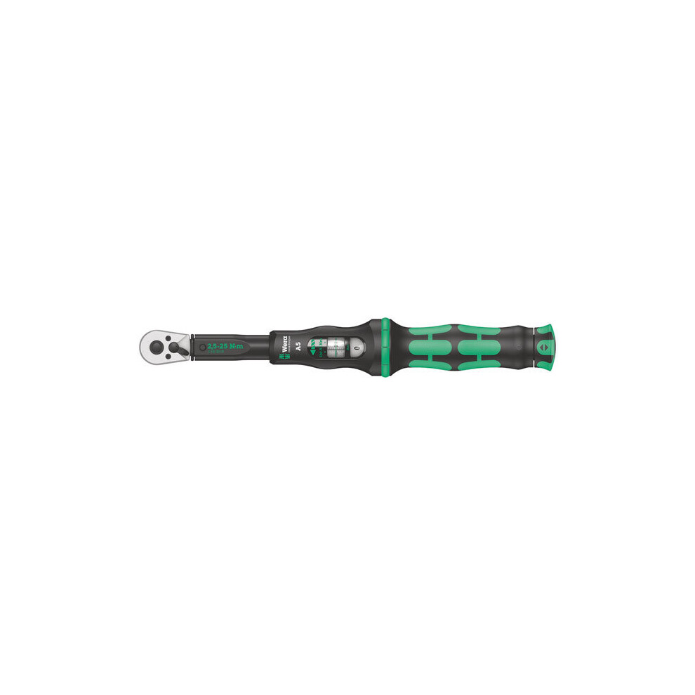 1 Pack - Wera 05075604001 Click Torque A 5 Adjustable Torque Wrench 1/4" Sq Dr 2.5-25Nm