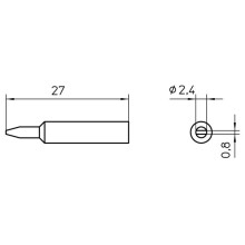 1 Pack - Weller T0054485799 XNT B Solder Tip Chisel 2.4 x 0.8mm