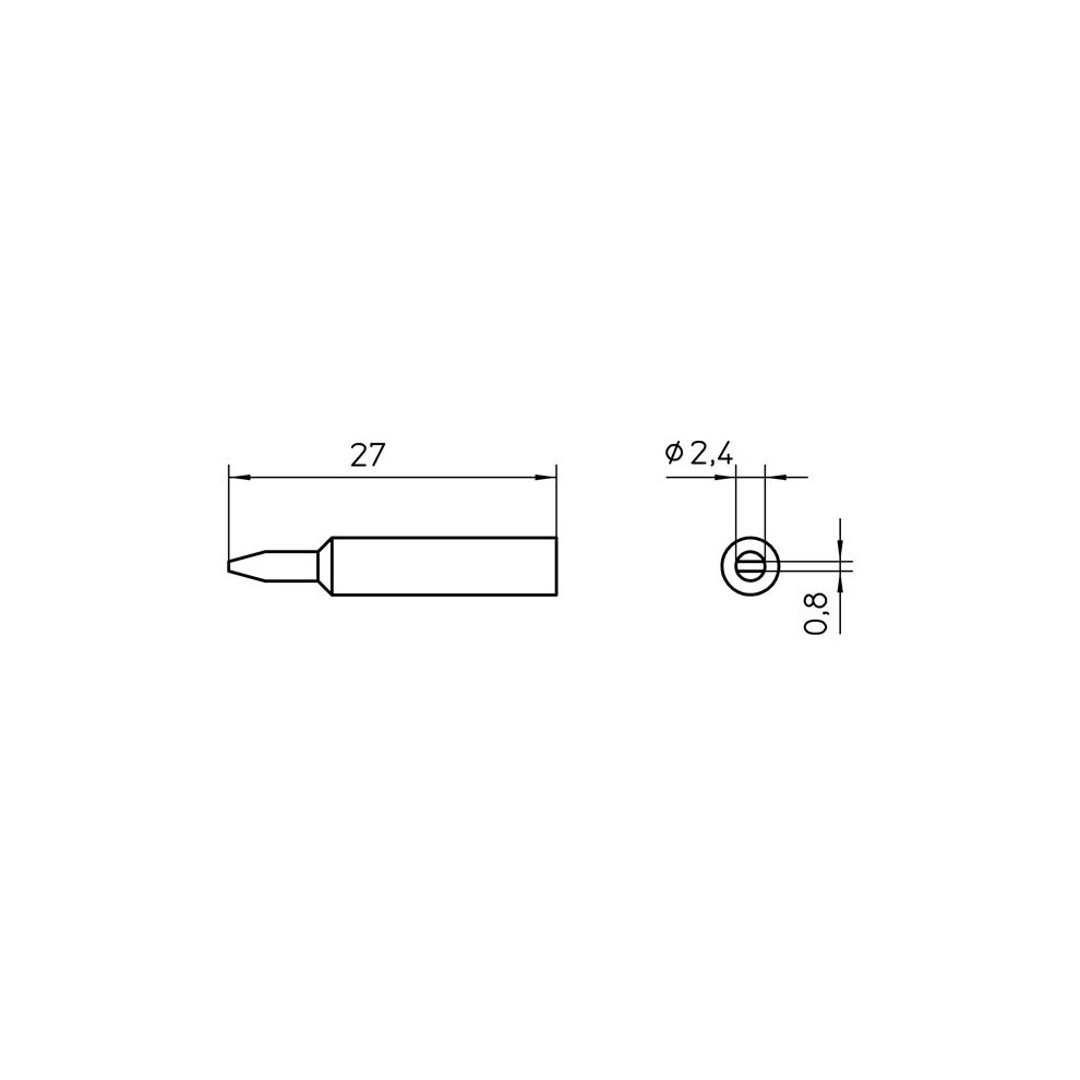 1 Pack - Weller T0054485799 XNT B Solder Tip Chisel 2.4 x 0.8mm