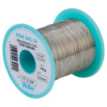 1 Pack - Weller T0051388399 WSW SAC L0 96.5/3/0.5 Solder Wire 0.3mm 100g