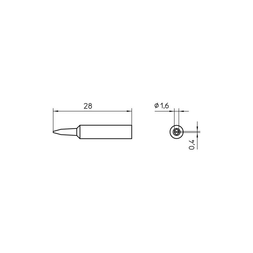 1 Pack - Weller T0054485199 XNT A Solder Tip Chisel 1.6 x 0.4mm