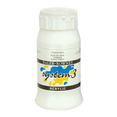 1 Pack - Daler Rowney System 3 Acrylic Paint Titanium White (500ml)