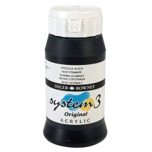 1 Pack - Daler Rowney System 3 Original Acrylic Paint 500ml Process Black