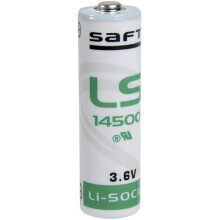 Saft LS14500 AA 2600mAh 3.6V Li-SOCl2 Battery Cell (1 Pack) - High-Voltage, Wide-Temp Operation (-60C to 85C), Reliable Backup
