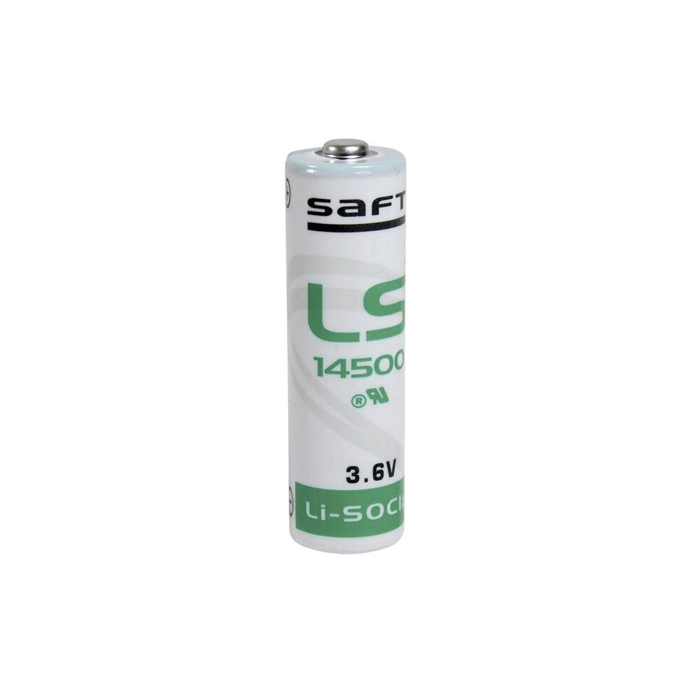 Saft LS14500 AA 2600mAh 3.6V Li-SOCl2 Battery Cell (1 Pack) - High-Voltage, Wide-Temp Operation (-60C to 85C), Reliable Backup