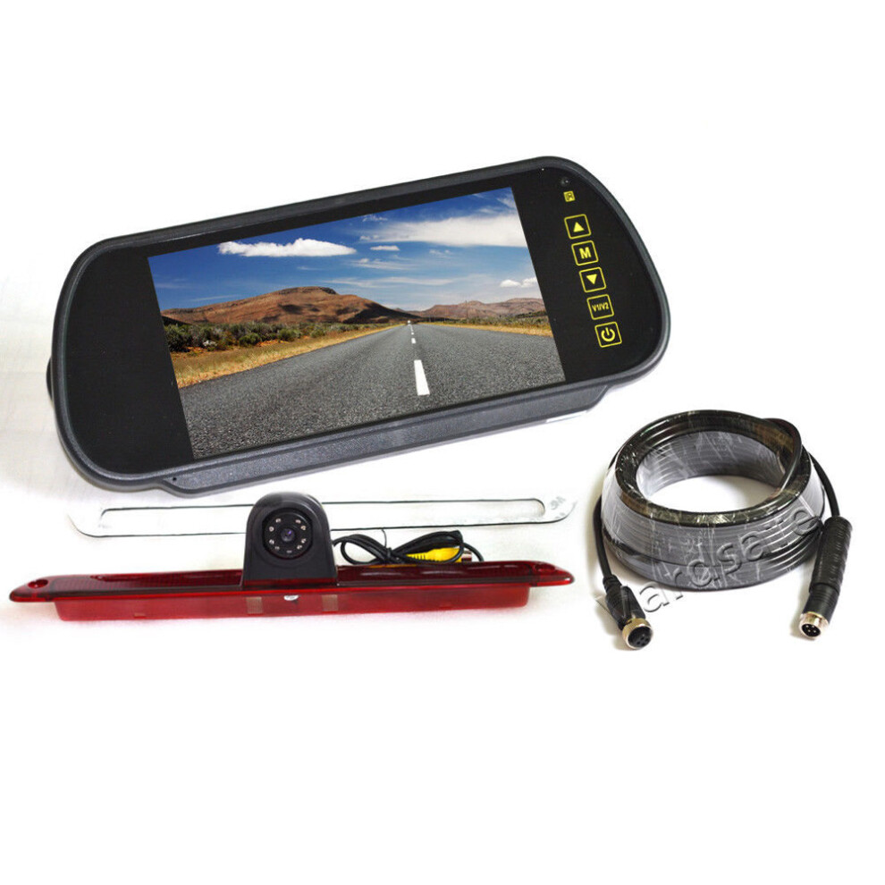 Vardsafe Brake Reverse Backup Camera + 7 Inch Clip-On Rear View Mirror Monitor For Mb Sprinter Van Light 8414745561719