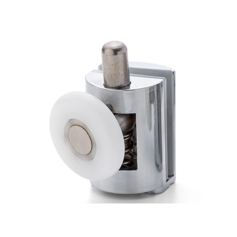 (25mm) 2 x Chromeplated Bottom Single Shower Rollers/Runners/Wheels 23 or 25mm Wheel Diameter L089