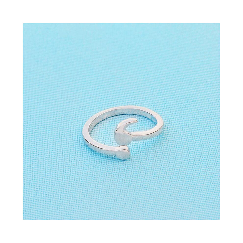 LNRRABC Ladybro Rings 6 Sizes Exquisite Couple\'s Silvery Graceful Semicolon Women Unique 1PC New Drop Shipping Allergy Free High