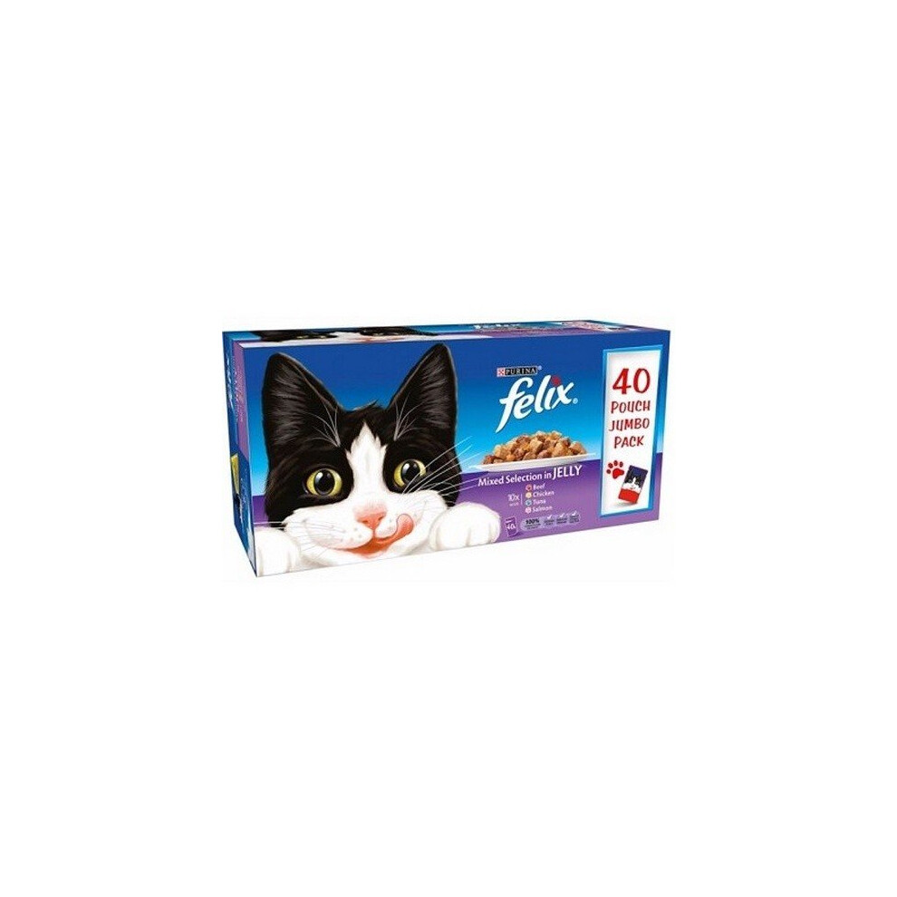 Felix Mixed Selection Complete Wet Cat Food In Jelly (40 Pouches)