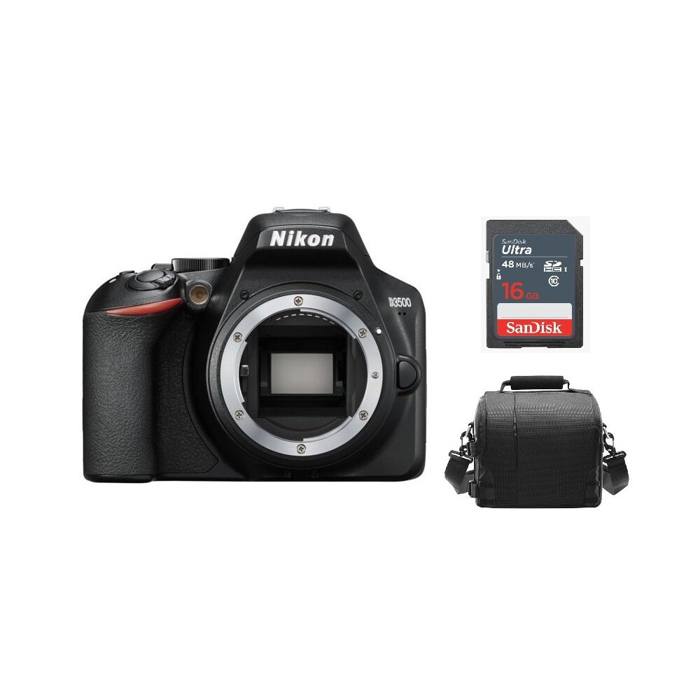 NIKON D3500 Body Black + Camera Bag + 16GB SD card