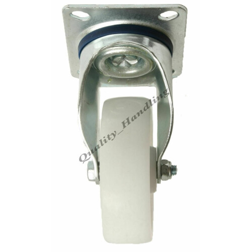 Parnells Rodízios de nylon branco de 100mm e 4" - giratórios e fixos, conjunto 150kg - conjunto de 4 2