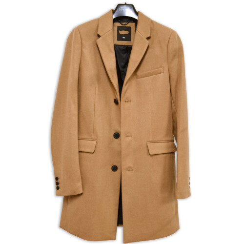 (L) Burton Wool Mix Camel  Coat 3/4 Length 1
