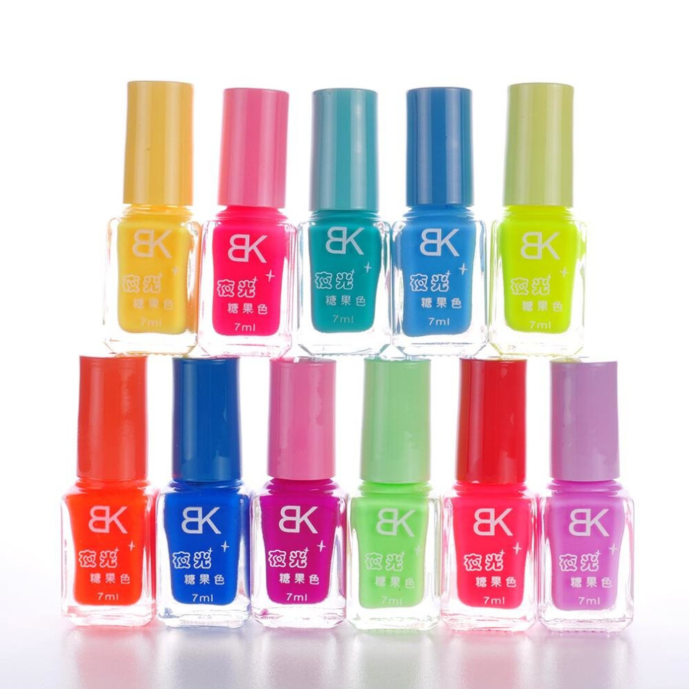 Black Yanqueens Hot Summer Neon Fluorescent Gel Nail Polish 7Ml - Glow-In-Varnish, H599-H610, Mpn-Pjar