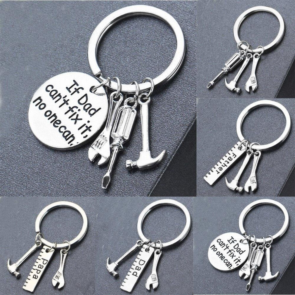 Fashion Women Men Metal Keychain \'if dad cannt fix it, no one can\' Tools Keychain Key Chain Keyring Key Ring Jewelry