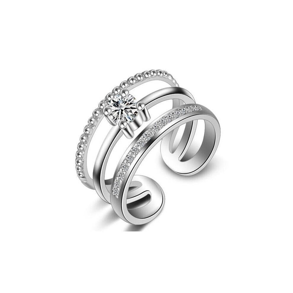 Classic Open Engagement Ring Midi Finger Crystals From Swarovski Adjustable Rose Gold Color Arrow lover Wedding Ring for women