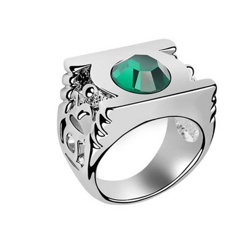 Marvel Green Lantern Ring,the Green Crystal Green Lantern Stainless Steel Power Ring for Men