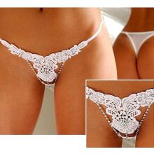 Evening White Panty Boyshort Crotchless 2017 New Sexy Mash Crystal Lace TRANCA THONG Underwear Lingerie White Black Red  LC7561
