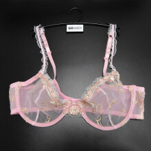 Women bra panty Sale Separated floral lace embroidery transparent thin underwear 70 75 80 85 90 95 100 A B C D E F gift for girl