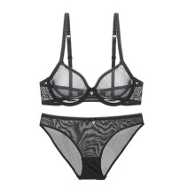 Sexy Bra Panties Sale Separated Transparent Women Lace Underwear Plus Size Thin Unlined Diamond B C D E F Cup 75 80 85 90 95 100