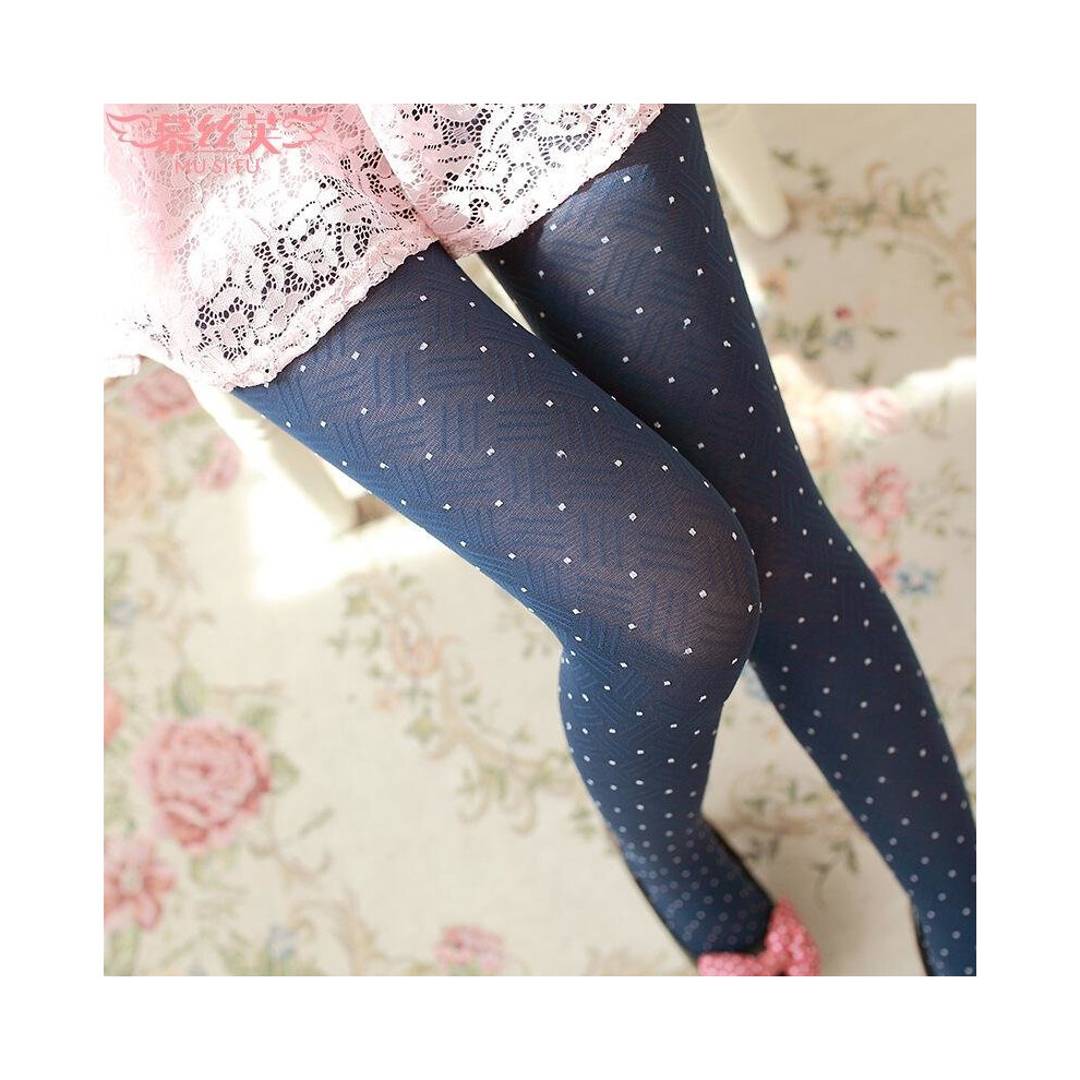 W744 Sexy Full Foot 140D Women\'s Long Stockings thin Semi Sheer Tights with little dot Pantyhose Panties 5 colors free ship