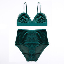 CINOON 2017 New Fashion Women Velvet Bra set Underwear High Waist Panties Soft Trim lingerie Set Push Up brassiere Bralette