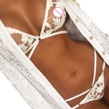 Hot Translucent Lace Bra Set Lingerie Women Underwear Brief Ladies Crop Top Triangle Bikini Lingerie Ladys Panties and Bra sets