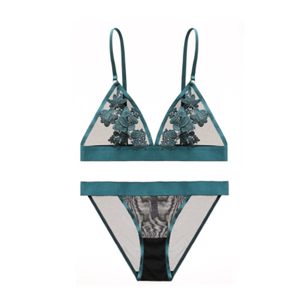 Sexy Lace Wireless Vest Type Bras Set For Women Push Up A B C Cup Embroidery Plus Size Underwear Set Bra and Panty Set-image-OPC-P52NBWJ-NEW