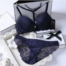 Intimates 2017 New women sexy Y-line straps bra set front closure bra + hollow out Panties Lace Sexy bra set A B C cup