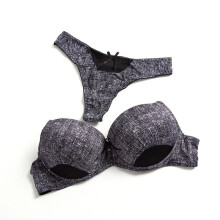 Women Intimates Denim Bra and G-String Panties Set Sexy Thong Underwear Suit Lingerie Set Thin Cup Push Up sexy girl bra sets