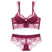 New Lace transparent bra romantic temptation lace bra set young women Plus size underwear set push up bra and panty set fashion