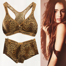 hot Sexy Leopard bra set printDesign beauty back seamless underwear set for women,bra briefs set,sexy sutia and panties, B C cup
