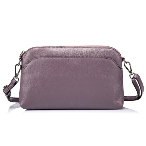 Genuine Leather Bag Legit Female Violet Mini Shoulder Bag Simple Small