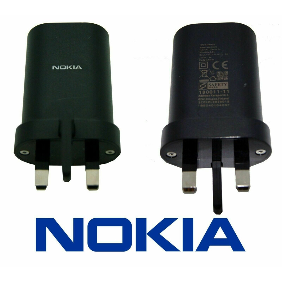 Genuine NOKIA UK USB Plug Charger AD-18WX For Lumia 635 930 830 650