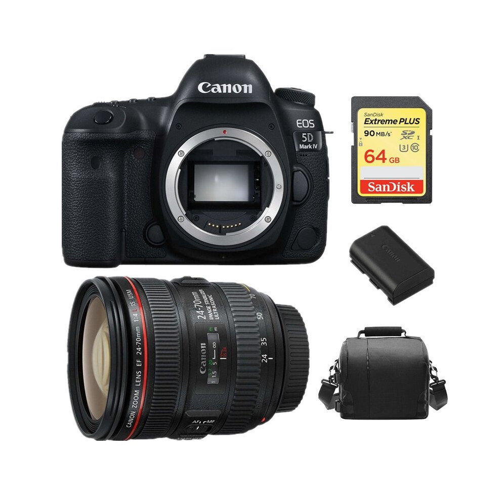 CANON EOS 5D IV +EF 24-70mm F4L IS USM+64GB SD card+Bag+LP-E6N Battery