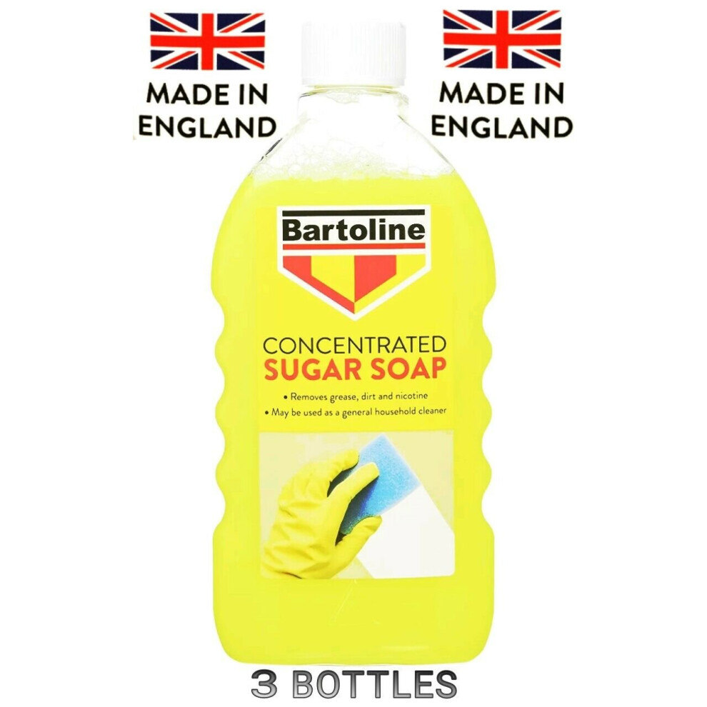 3 PCS FLASK SUGAR SOAP CONCENTRATE BARTOLINE 500ML REMOVES GREASE DIRT