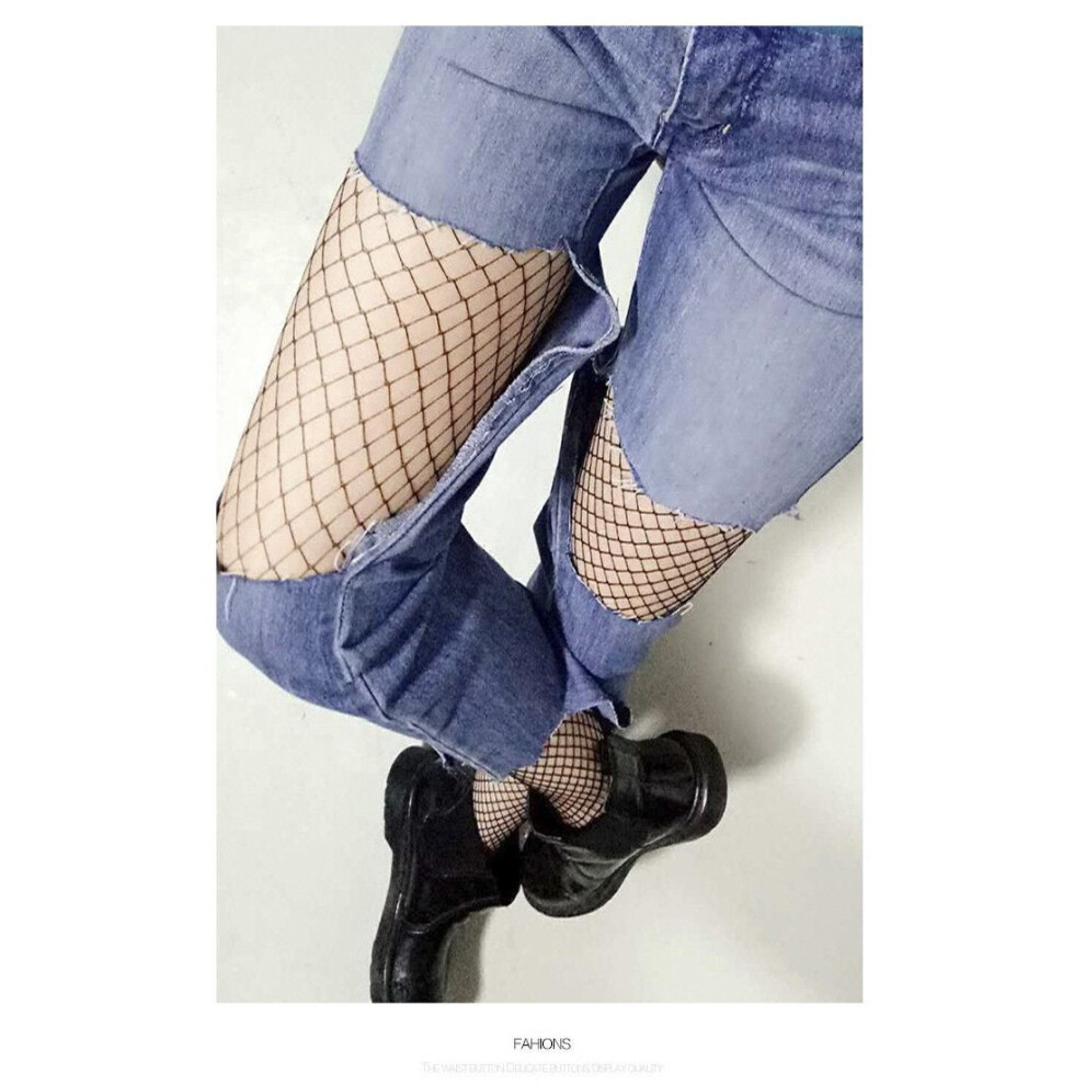 Black Party Hollow Out Sexy Pantyhose Female Mesh Women Tights Stocking Slim Fishnet Stockings Club Party Hosiery Tt016-1Pcs