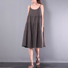 Slip Dress Baggy Solid Dungarees Dress