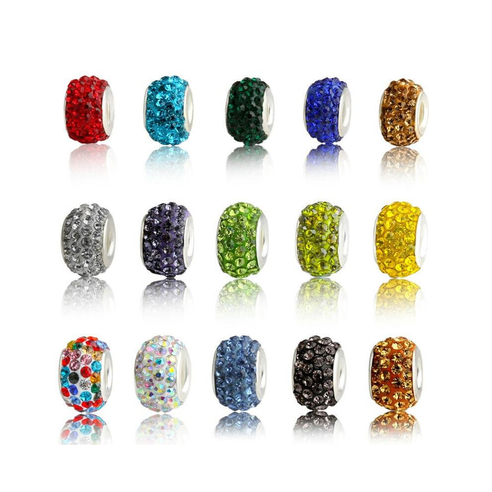 20pcs/lot Beautiful Colorful Charm European Beads Fit For Pandora Style Bracelet or Necklace DIY Making Jewelry Mix Color Option