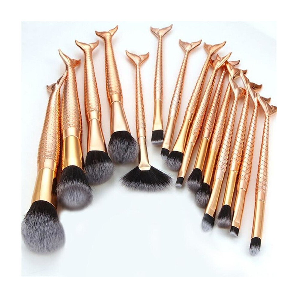 Black 15Pcs Make Up Foundation Eyebrow Eyeliner Blush Cosmetic Concealer Brushes