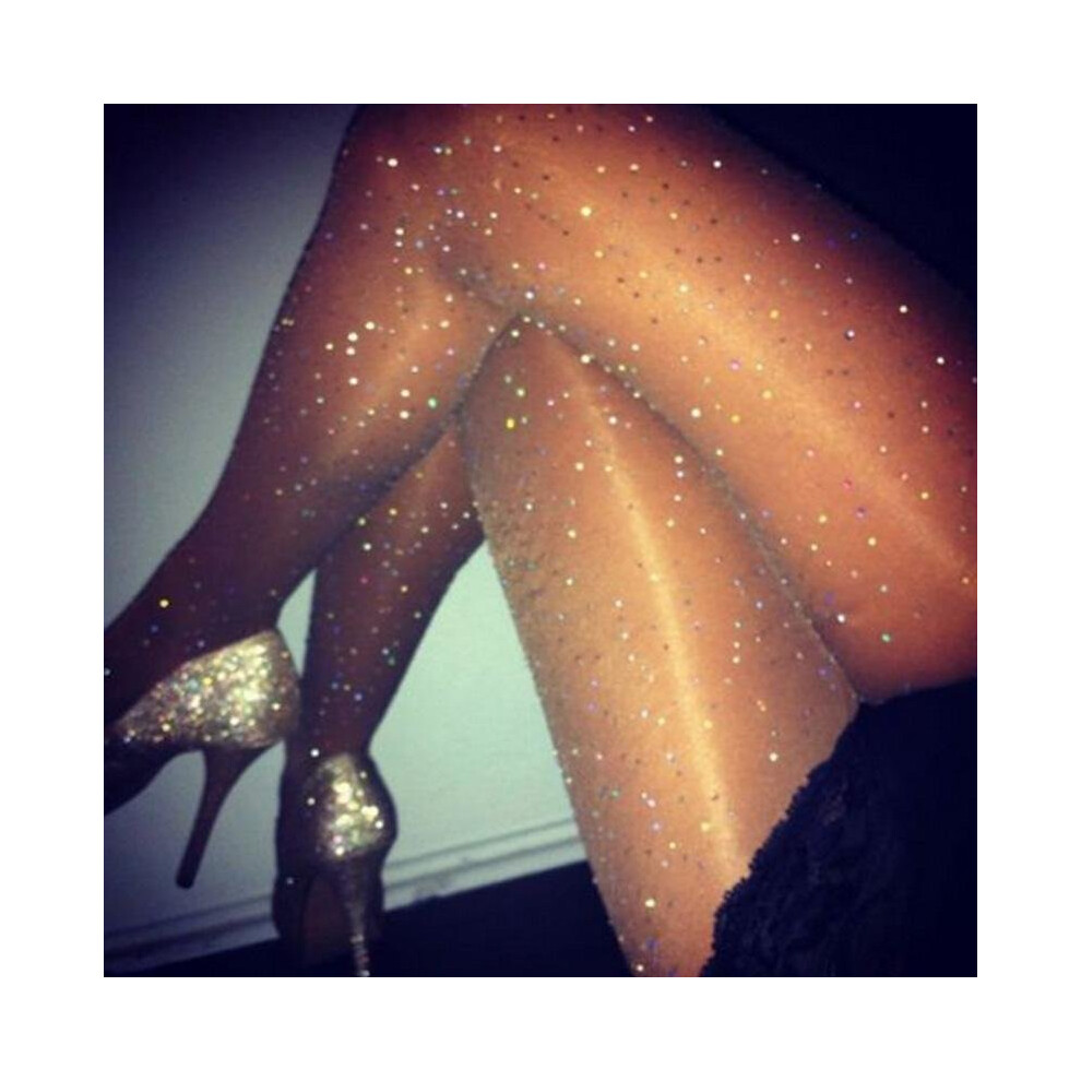 Black Cheap Sexy Women Tights Ladies Basic Stretch Sexy Thin Bling Crystal Rhinestone Pantyhose Mesh Hosiery Lolita Stockings