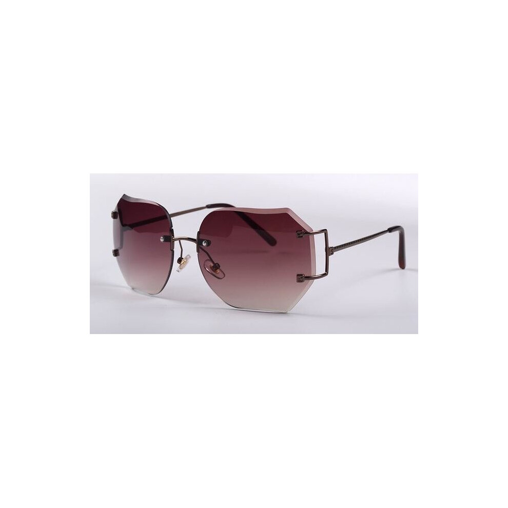 WOWSUN Fashion Oversized Rimless Sunglasses Women Unique Gradient Vintage Sun glasses Pink Lens for Female Shades Glasses A301 on OnBuy